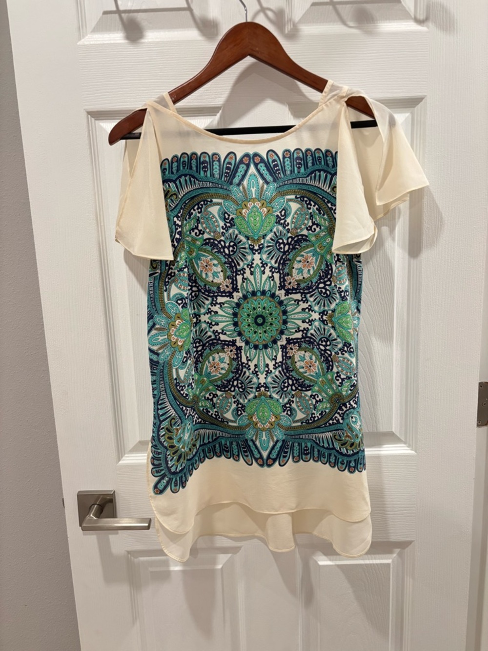Anthropologie Maeve Cream Silk tunic top size XS - Picture 10 of 12